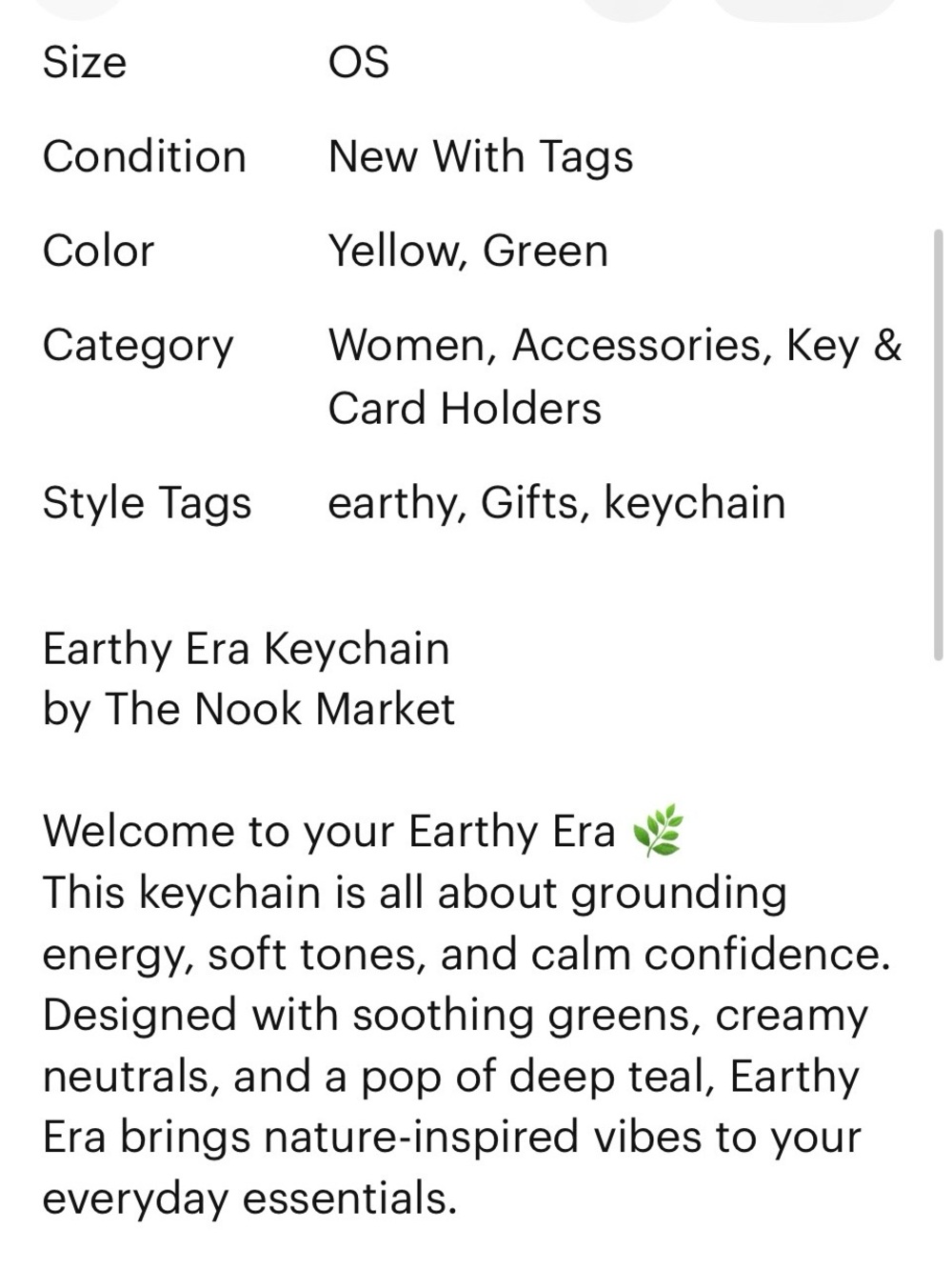 Earthy Era Keychain/Bag Charm by The Nook Market ( New) - Picture 6 of 8